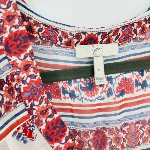 Joie | Fraizer Floral & Paisley Silk Boho Top Sz S - Picture 5 of 14